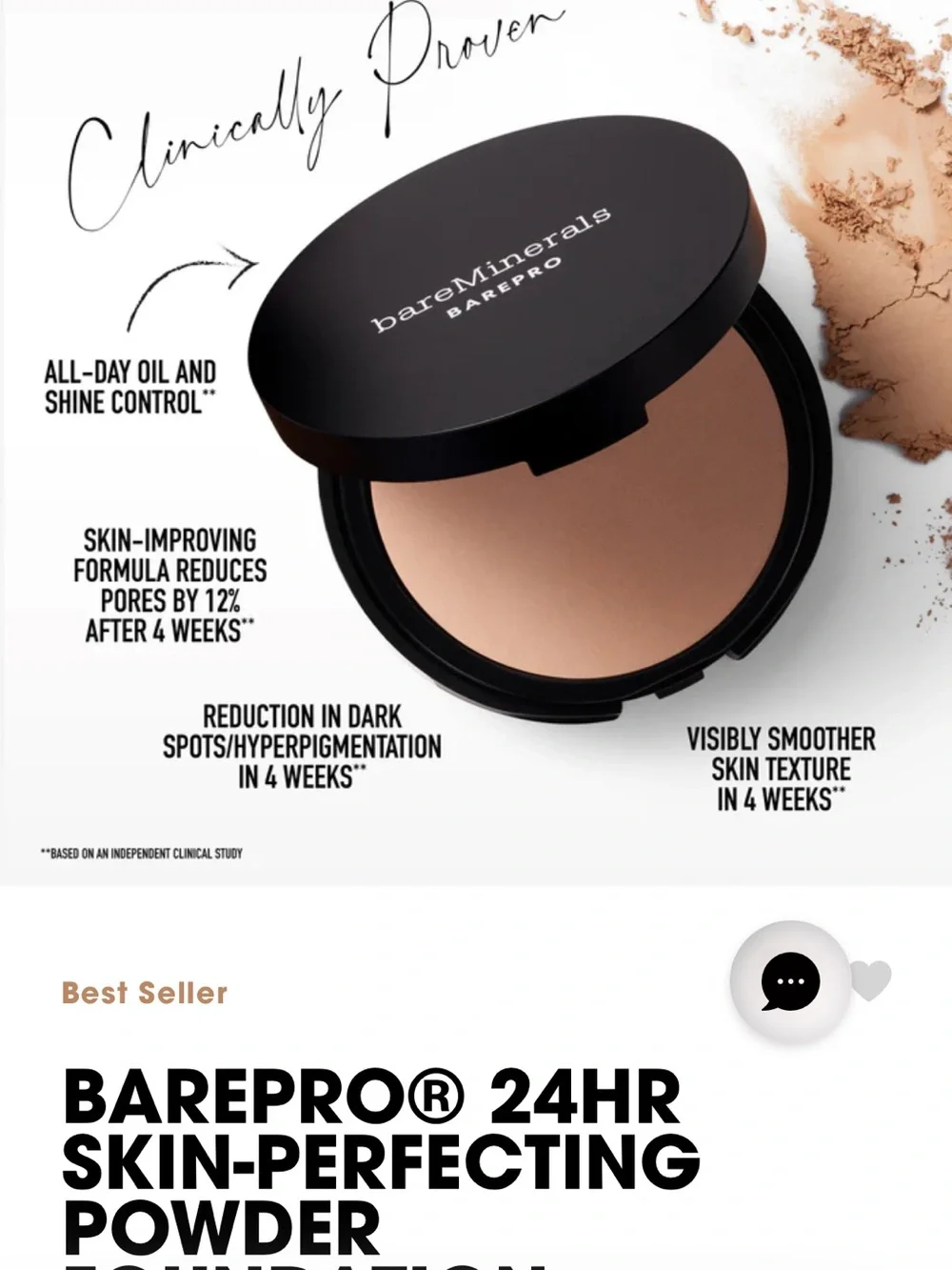 bareMinerals BAREPRO Compact Powder Foundation in medium 35 warm